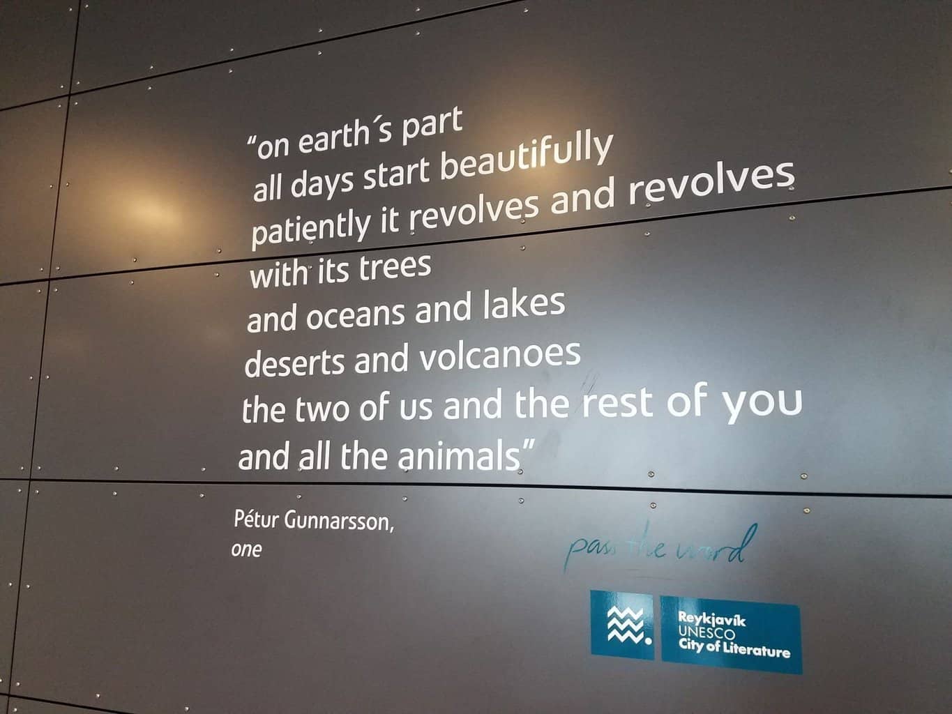Flatlanders In Iceland - Beautiful quote found in Keflavik Airport