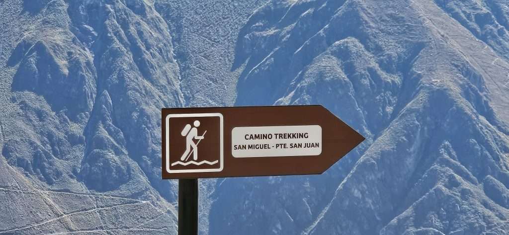 Sign pointing to Colca Canyon Peru